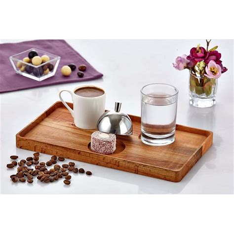 Biradlı GRV-300 Wooden Rectangular Turkish Coffee Set, 22.5x14.5x2 cm Price