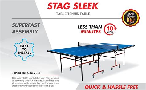 Buy Stag Sleek Table Tennis Table Top Thickness 16 Mm with Net Set ...