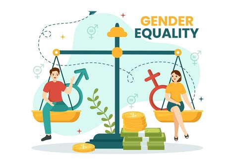 Gender Equality Vector Illustration with Men and Women Character on the ...