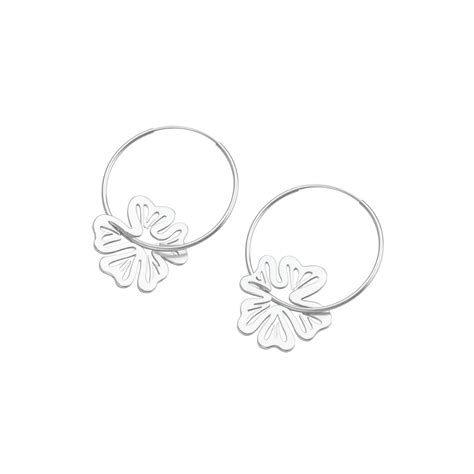 Silver Gulmohaar Hoops - Nature-Inspired Style | 92.5 Silver