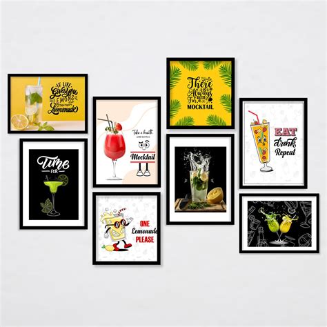 ARTELLY Eat Drink Repeat Quotes Framed Wall Posters Photo Frames for ...