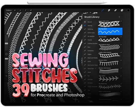 Zipper brush procreate | Imm stitch brushes