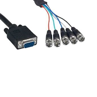 KENTEK Kentek 1 Feet FT VGA HD15 Female to 5-BNC RGBHV Male F/M High ...