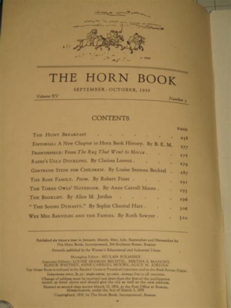 1939 The Horn Book Magazine: Robert Frost Poem - Radio's Ugly Duckling ...