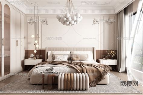法式轻奢卧室效果图,最火轻奢风格卧室 - 伤感说说吧