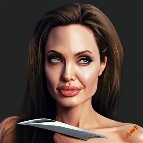 Angelina jolie with a knife on Craiyon