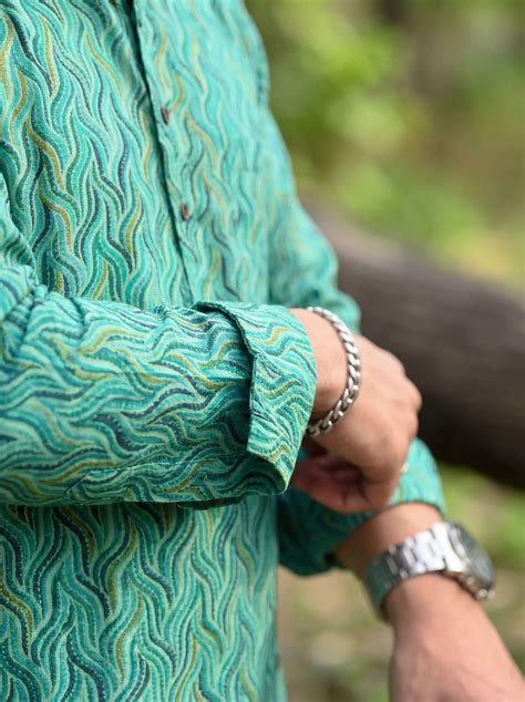 Ocean Waves – Printed Cotton Short Kurta – Jaipuri Crown