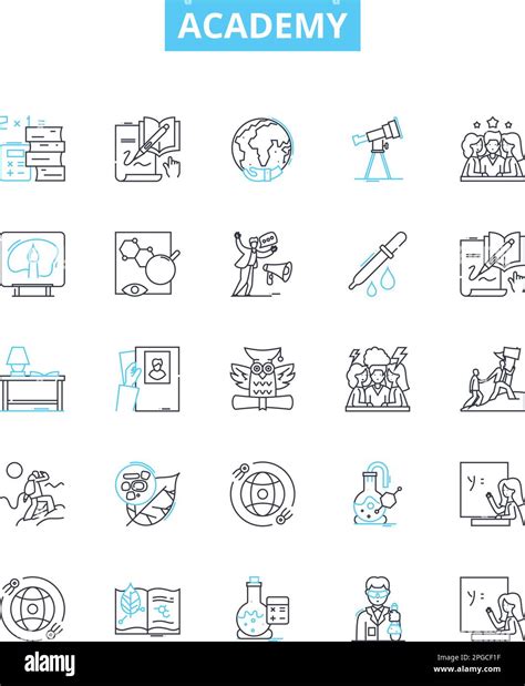 Academy vector line icons set. Academy, Education, Learning, School ...
