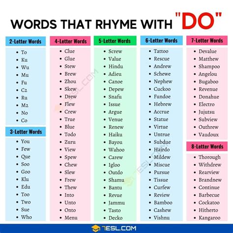 Big Rhyming Words List at Joshua Wheatley blog