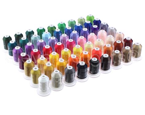 CleverDelights 63 Color Embroidery Thread Set - Jumbo 1000 Meter / 1100 ...