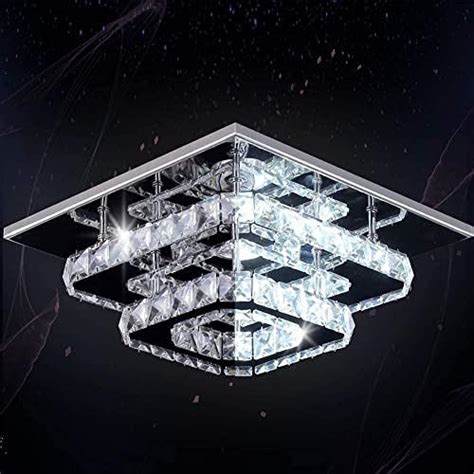 Buy honeywolf 2LY Square Warmwhite Crystal Chandelier for Living Room ...