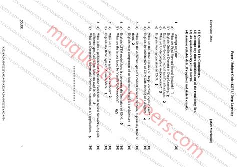 Deep Learning Final Exam Paper - Course Code: 42371 - Studocu