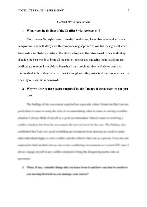 SOLUTION: Conflict Styles Assessment - Studypool