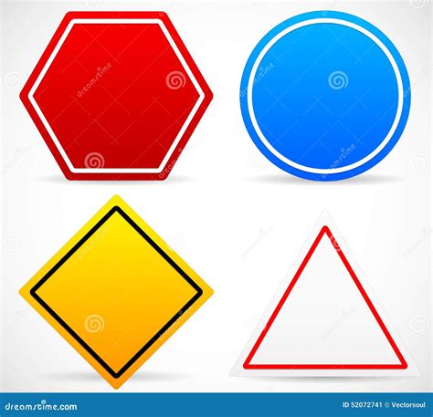 Road Sign Shapes. Circle, Square, Triangle, Hexagon Road Signs Stock ...