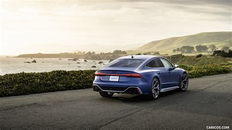 Audi RS 7 Performance (US-Spec) | 2024MY (Color: Ascari Blue Matte) | Rear Three-Quarter