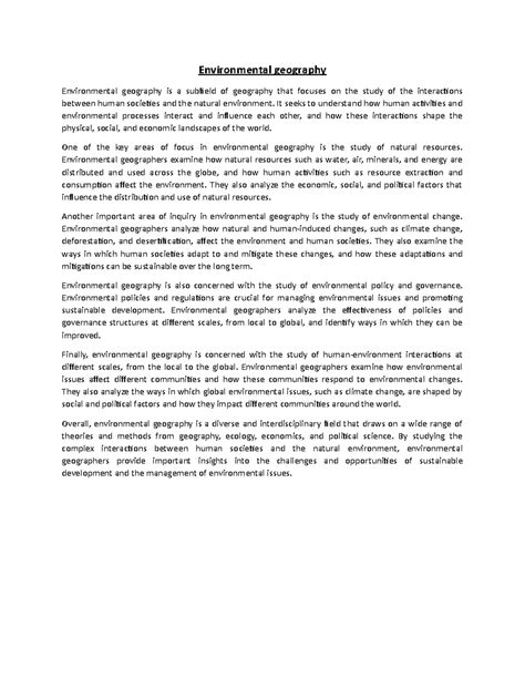 Environmental geography - Environmental geography Environmental ...