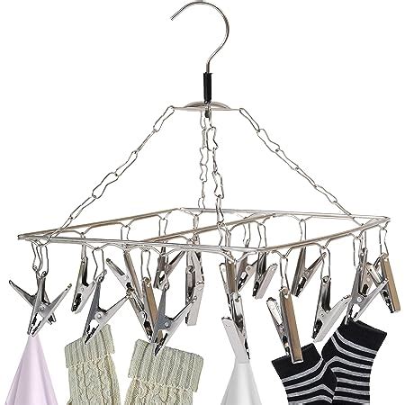 Synergy 25 Clips Stainless Steel Square Cloth Hanger/Clothes Stand for ...