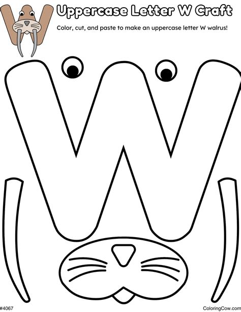 Uppercase Letter W Walrus Craft