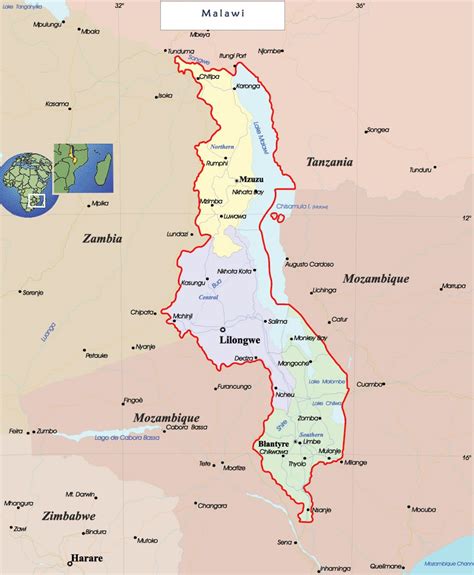 Malawi Location On Map