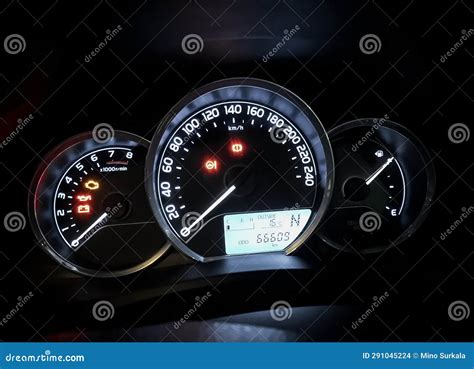 Dashboard Instruments Like Odometer, Speedometer, Tachometer and ...