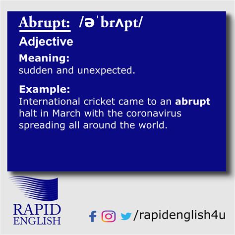 Abruptly Meaning