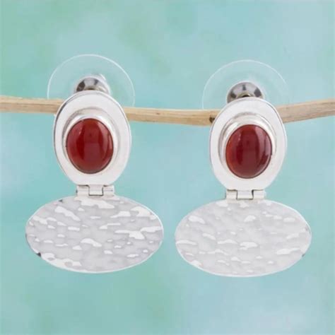 Vintage Earrings in Silver and Red – Claire Jewelry