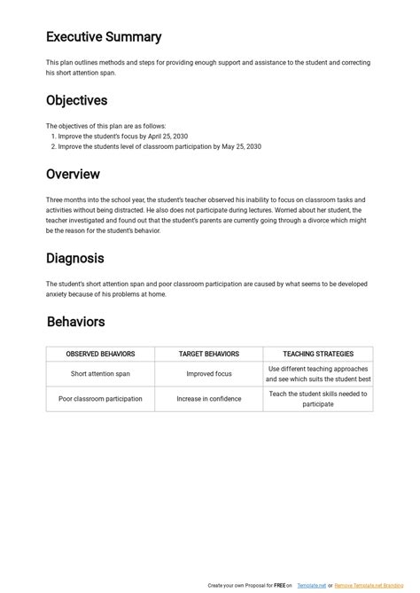 Behavior Support Plan Template 的图像结果