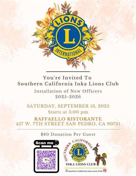 Southern California Inka Lions Club’s Nee Officers Installation ...