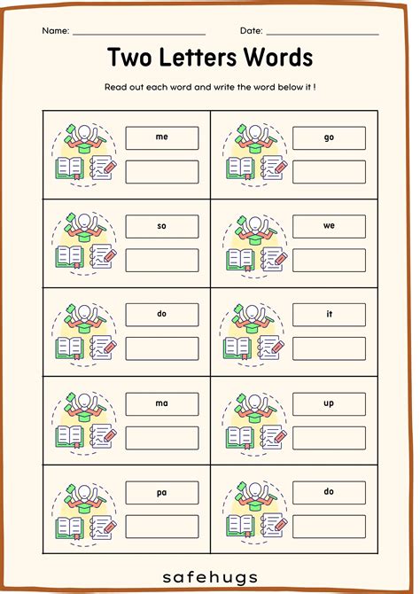 Common Two Letter Words for Kids - Safehugs