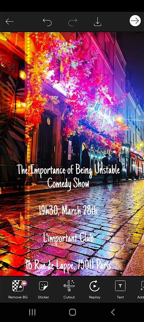 The Importance of Being Unstable Comedy Show, L'important Club Paris ...