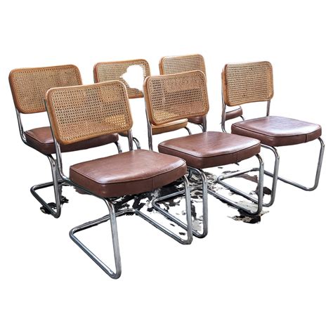 Italian Marcel Breuer Cesca Chairs - Set of 6 For Sale at 1stDibs