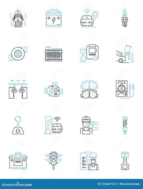 Auto Assistance Linear Icons Set. Roadside, Tow, Mechanics, Emergency ...