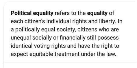 what do you mean by political equality - Brainly.in