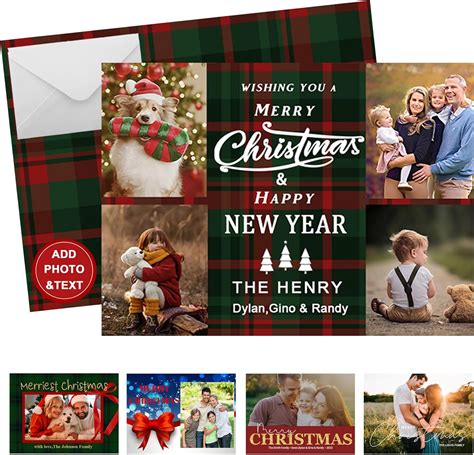Amazon.com : Tkanina Personalized Christmas Cards,Premium Quality Photo ...
