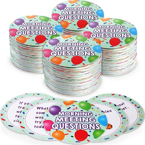 Buy 50 Morning Meeting Questions Cards for Students, Classroom ...