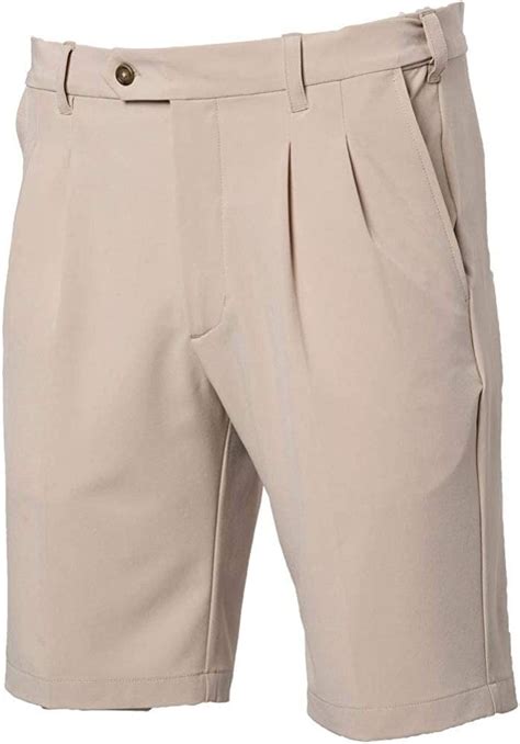 Tgw Men's Pleated Expandable Waist Performance 10In Golf Shorts Khaki ...