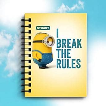 LINE CURVE EXPORT- Minions, I break the rules graphic printed notebook ...