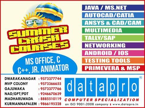 Summer Crash Courses-DATAPRO - Basic Computer Training, Animation ...