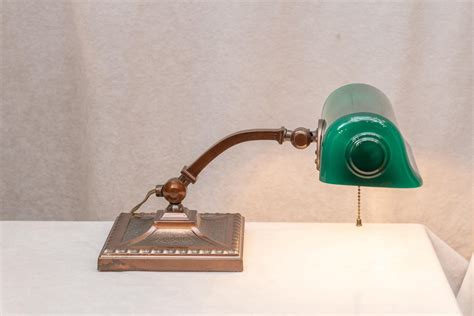 Antique Green Shade Banker's Lamp, Signed Verdelite at 1stDibs ...