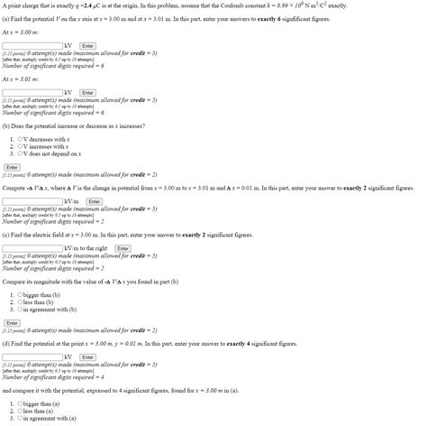 A point charge that is exactly q=2.4μC is at the | Chegg.com