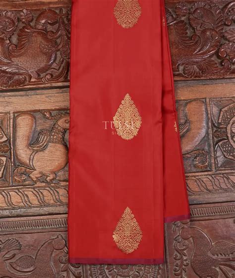 Buy Red Kanjivaram Silk Saree T532886