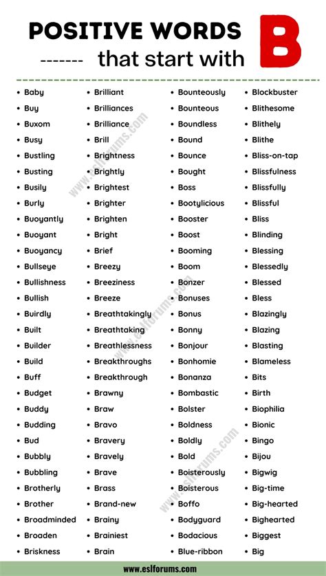 400 "Beautiful" Positive Words that Start with B (with Useful Example ...