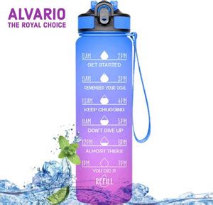 Alvario Motivational Water Bottle with Timer marker for School, office ...