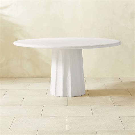 Boscoe 60" Round White Concrete Indoor/Outdoor Dining Table + Reviews | CB2