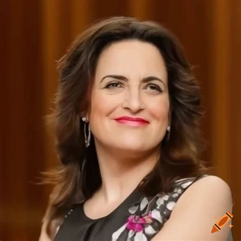 Stylish brunette woman in a long red dress on Craiyon