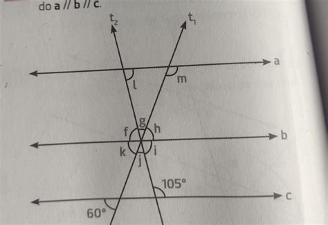 calcule as medidas dos ângulos assinalados, sendo do a// b// c ...