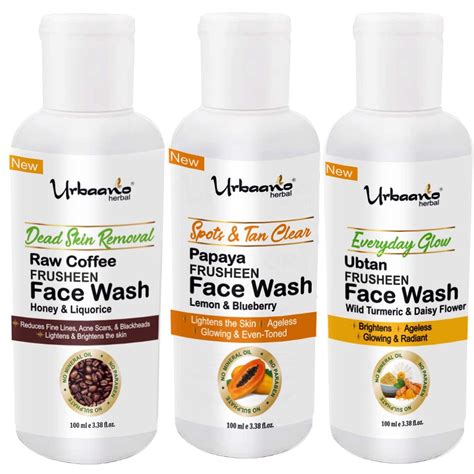 Urbaano Herbal Frusheen (SLS & Paraben Free) Face Wash Combo for Dark ...
