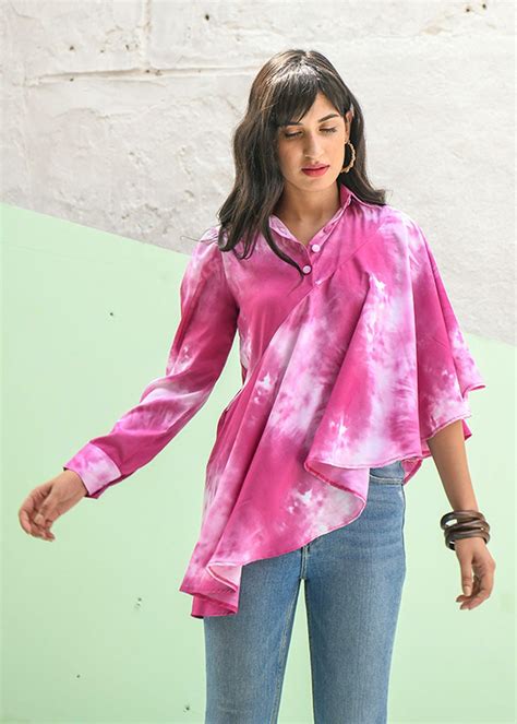 Get Tie-Dye Shirt Collar Top at ₹ 1950 | LBB Shop