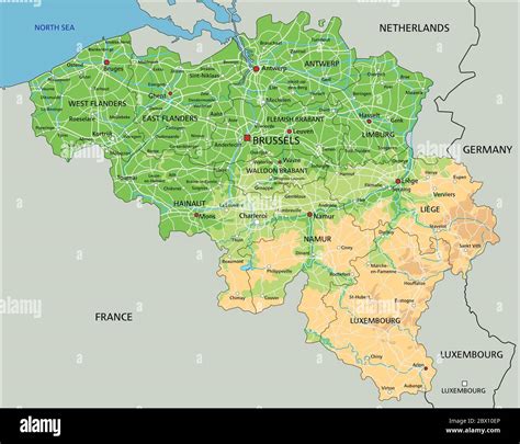 Relief map belgium relief Stock Vector Images - Alamy