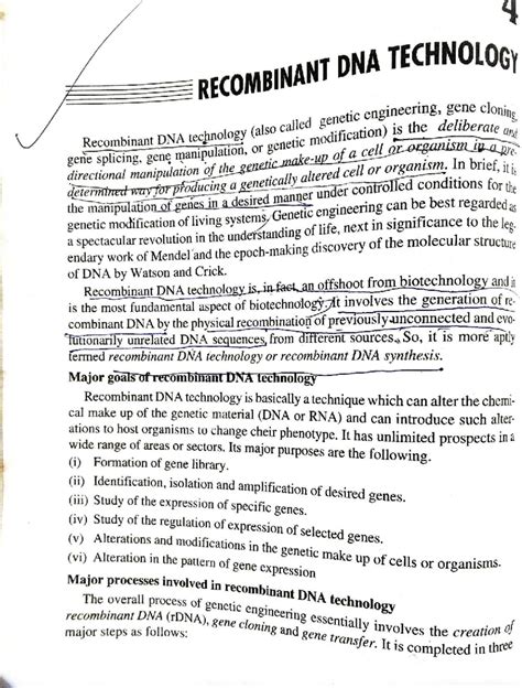 Recombinant DNA Technology: Concepts and Applications in Biotechnology ...